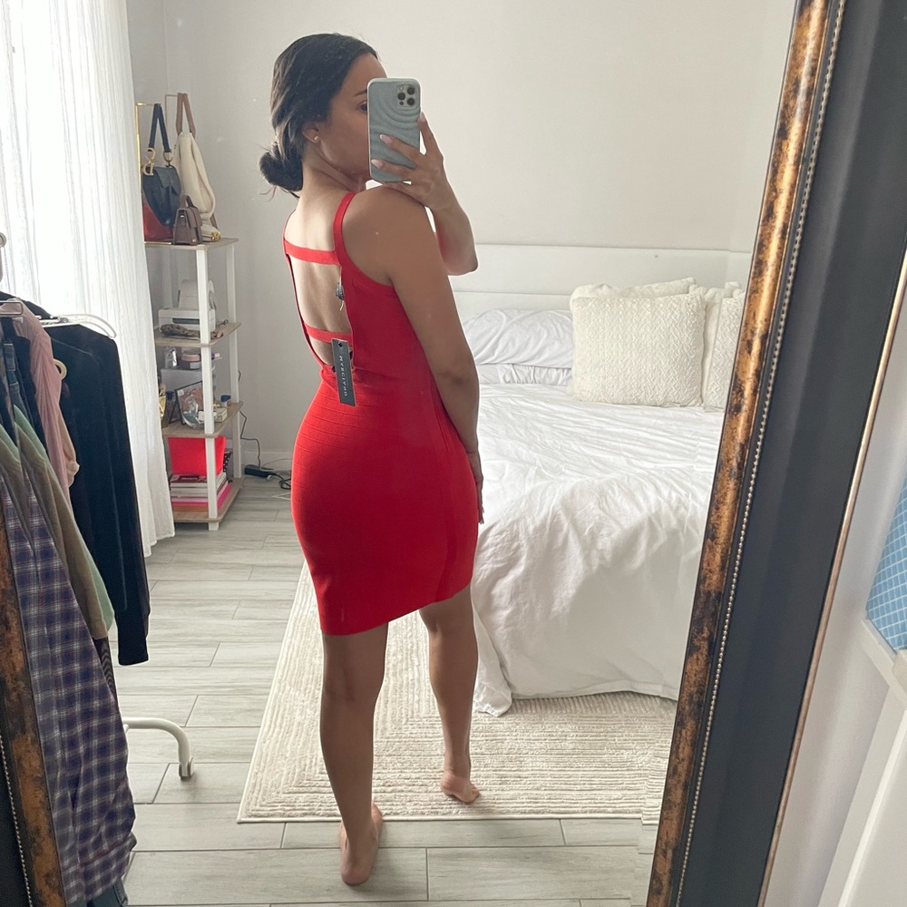Marciano Vibrant Red Mini Dress - Picture 2 of 7